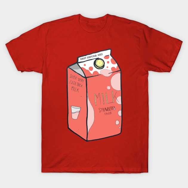 MILK v2 Strawberry T-Shirt by Kcael